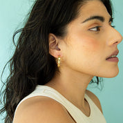 Faceted Round Gold Hoop Earrings - Ornamental Things