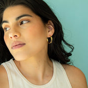 Faceted Round Gold Hoop Earrings - Ornamental Things
