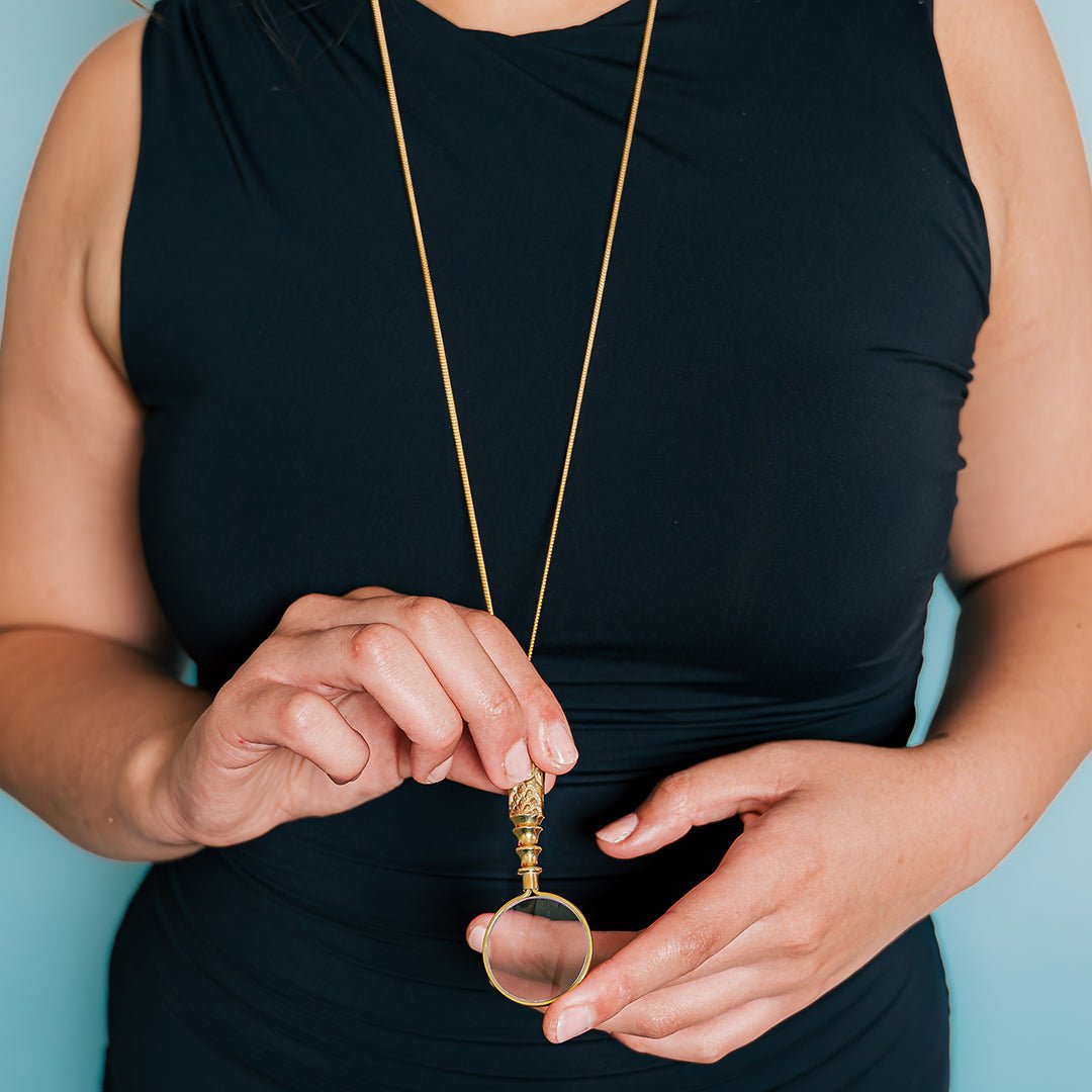 Floral Magnifying Glass Necklace - Ornamental Things