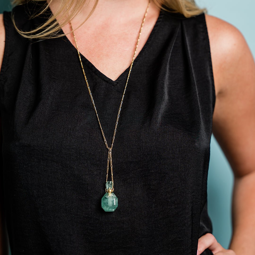 Fluorite Perfume Bottle Necklace - Ornamental Things