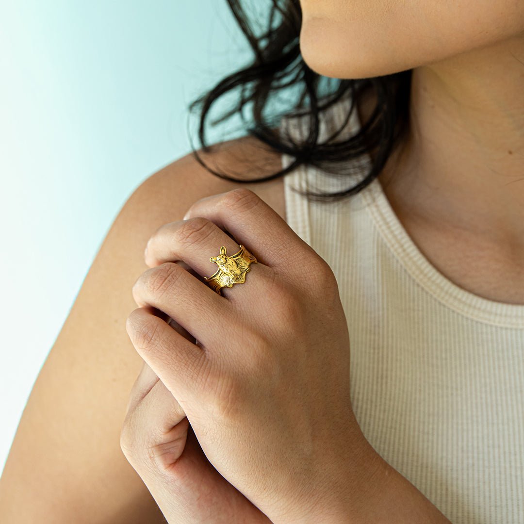 Gold Bat Ring - Ornamental Things