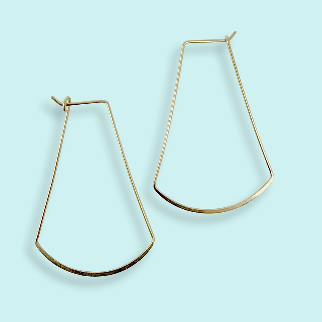 Gold Bell Wire Hoop Earrings - Ornamental Things