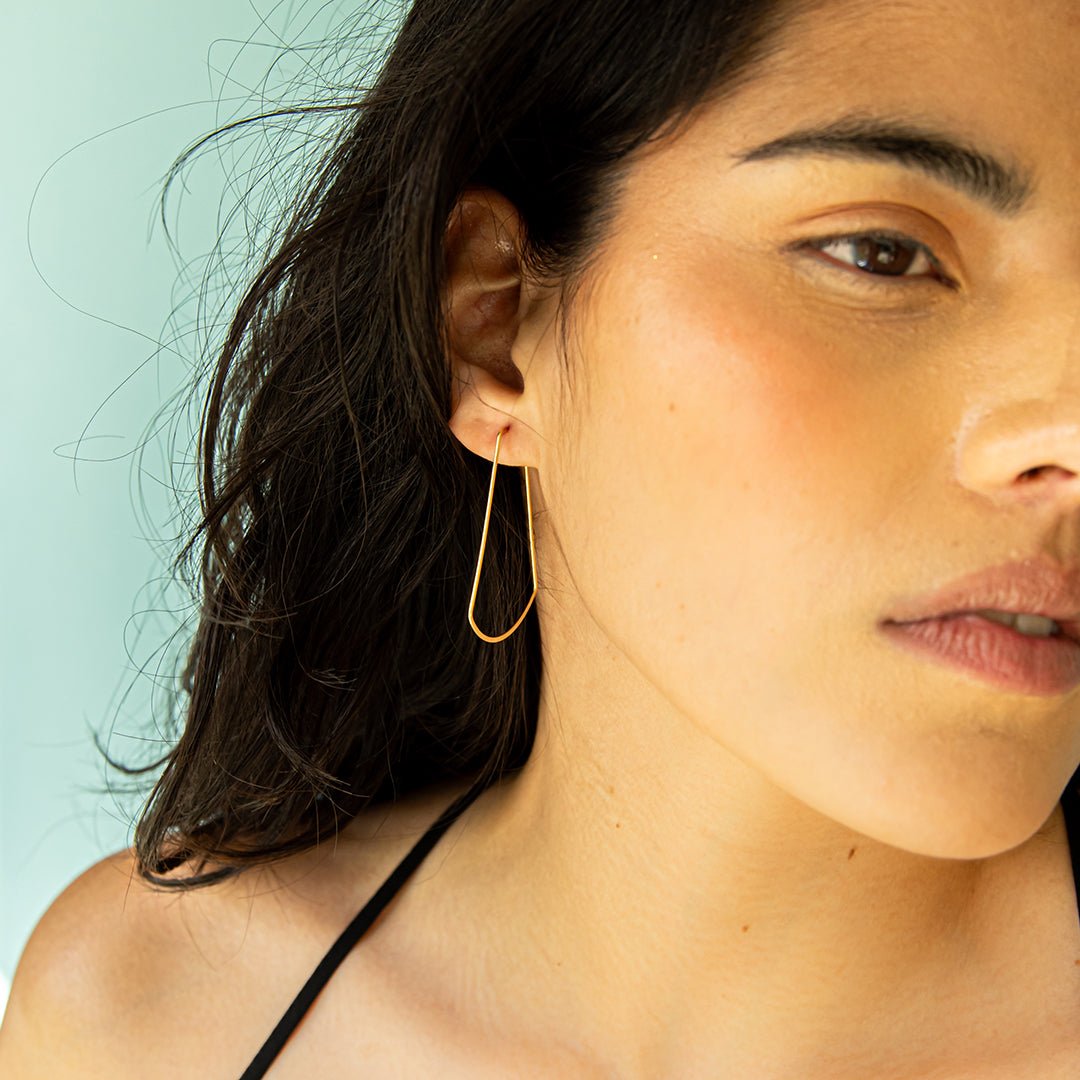 Gold Bell Wire Hoop Earrings - Ornamental Things