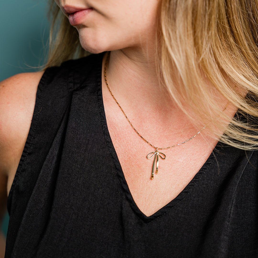 Gold Bow Necklace - Ornamental Things