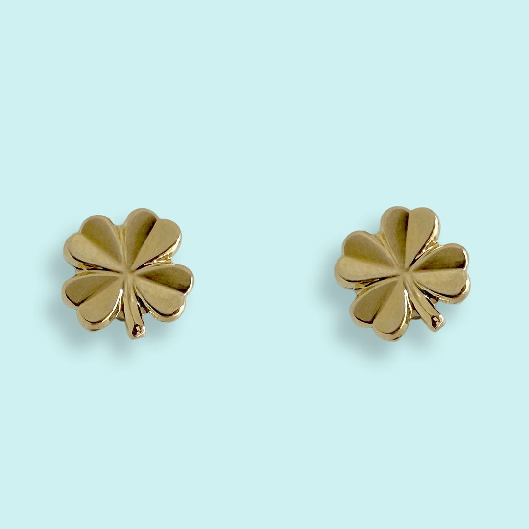 Gold Clover Stud Earrings - Ornamental Things