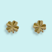 Gold Clover Stud Earrings - Ornamental Things