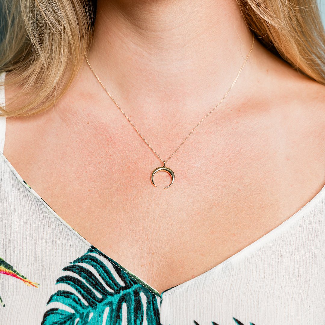Gold Crescent Moon Necklace - Ornamental Things