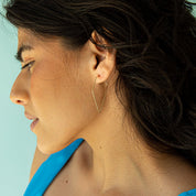 Gold Diamond Shape Wire Hoop Earrings - Ornamental Things