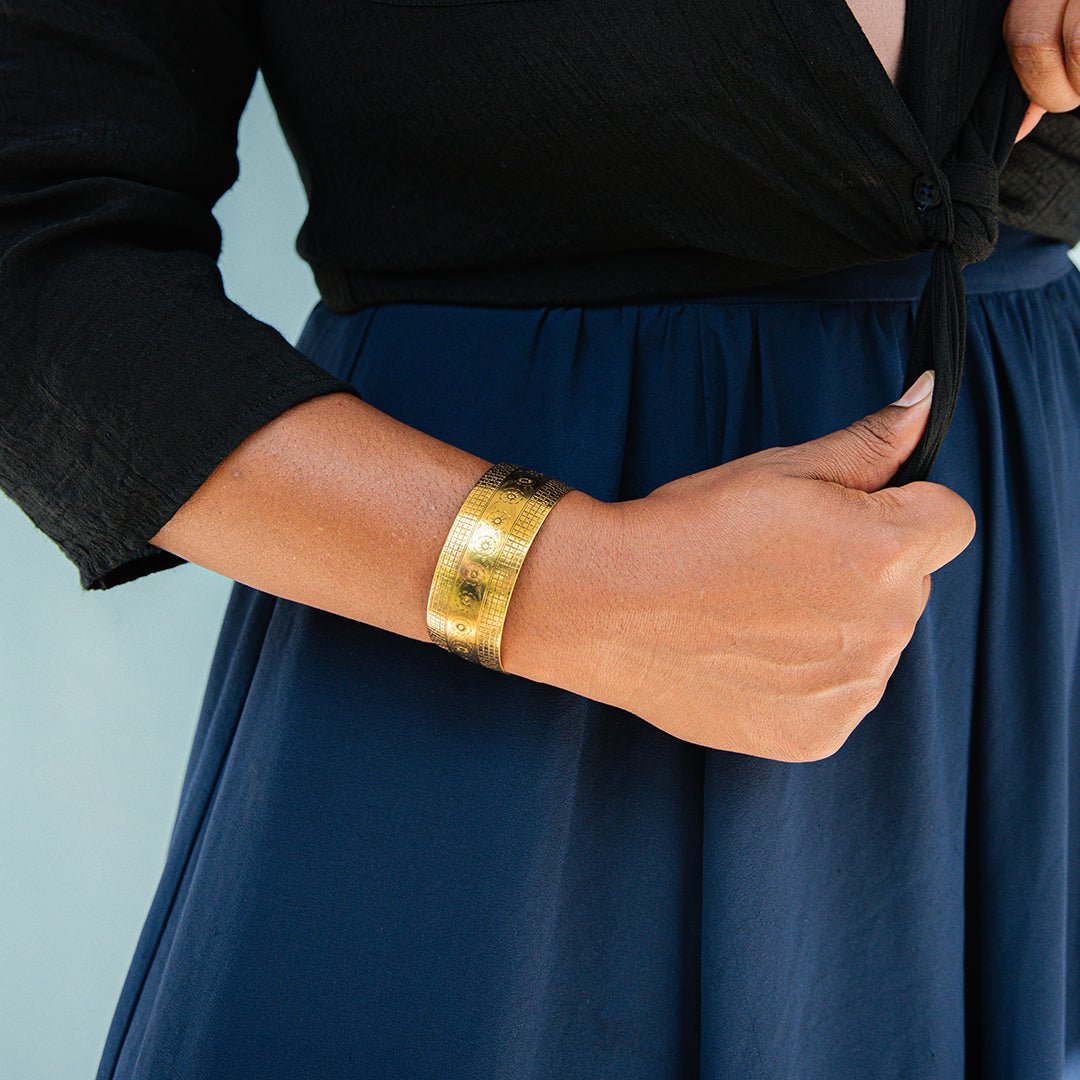 Gold Garden Party Cuff Bracelet - Ornamental Things