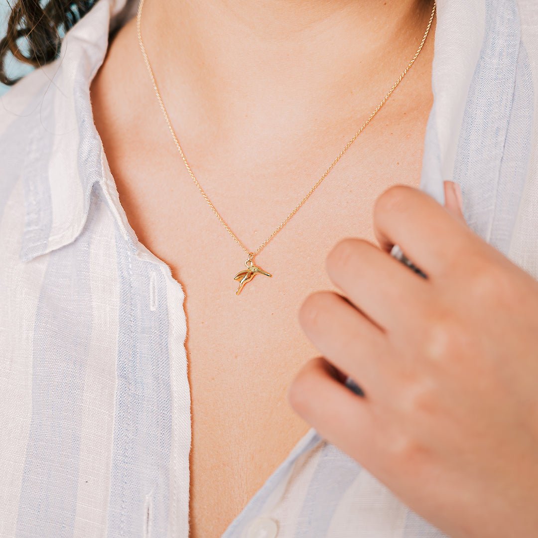 Gold Hummingbird Necklace - Ornamental Things