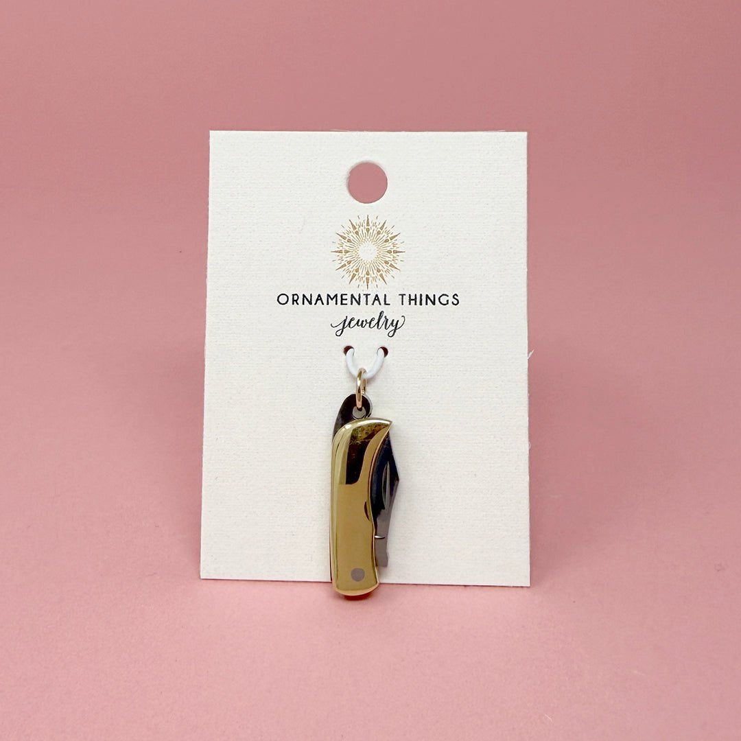 Gold Knife Charm - Ornamental Things