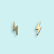 Gold Lightning Stud Earrings - Ornamental Things