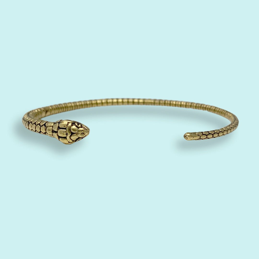 Gold Open Snake Bangle Bracelet - Ornamental Things