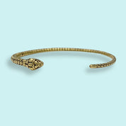 Gold Open Snake Bangle Bracelet - Ornamental Things