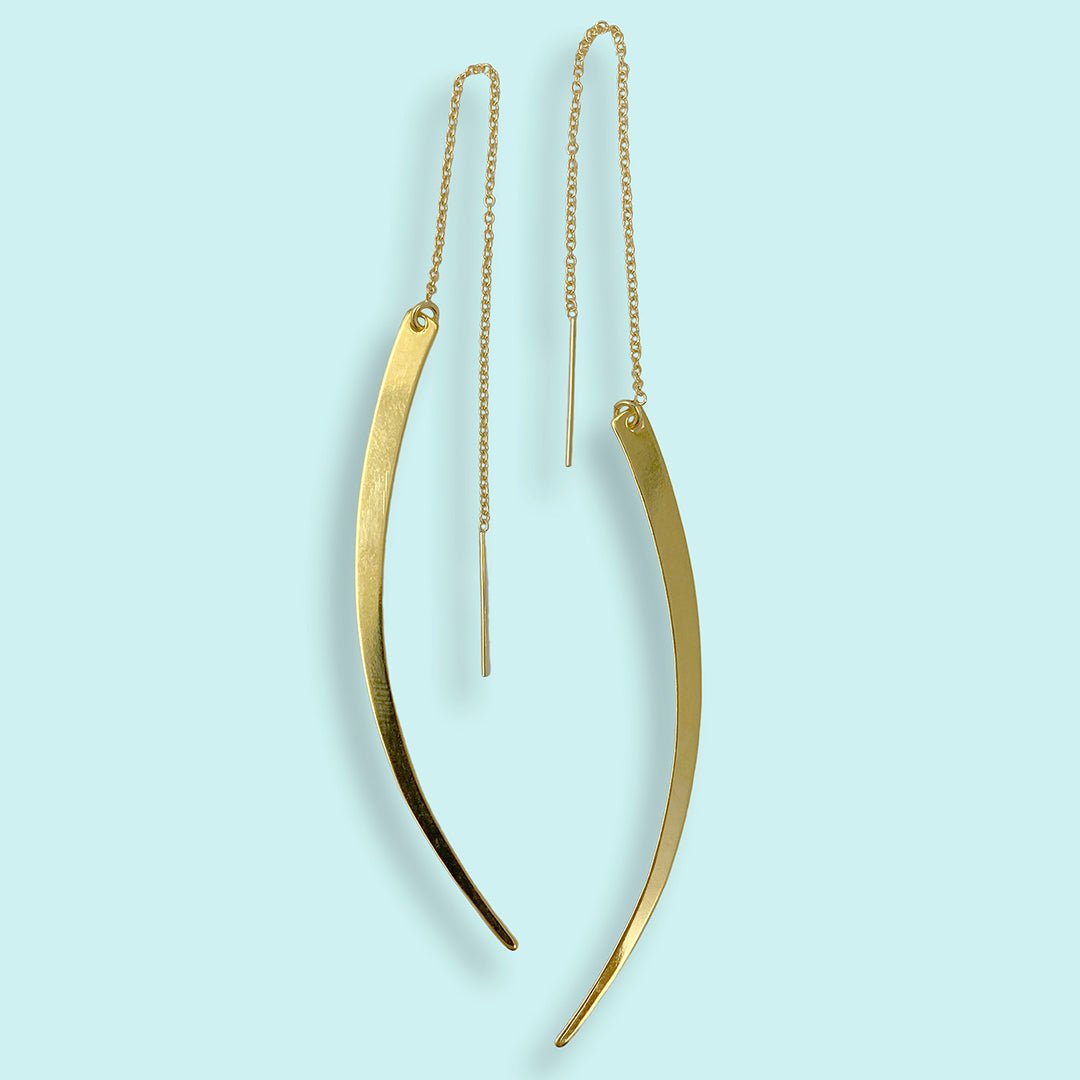 Gold Slice Threader Earrings - Ornamental Things