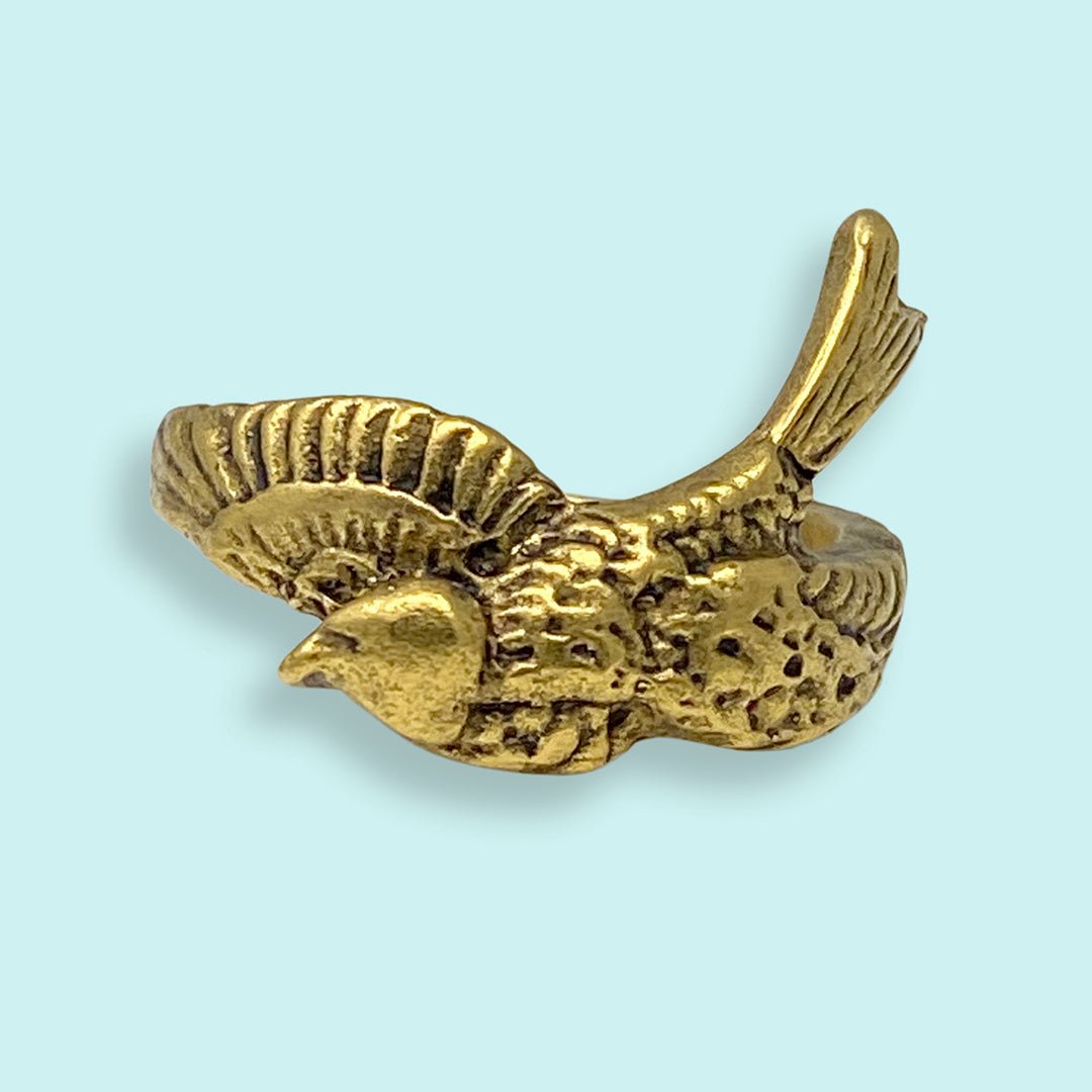 Gold Sparrow Bird Ring - Ornamental Things