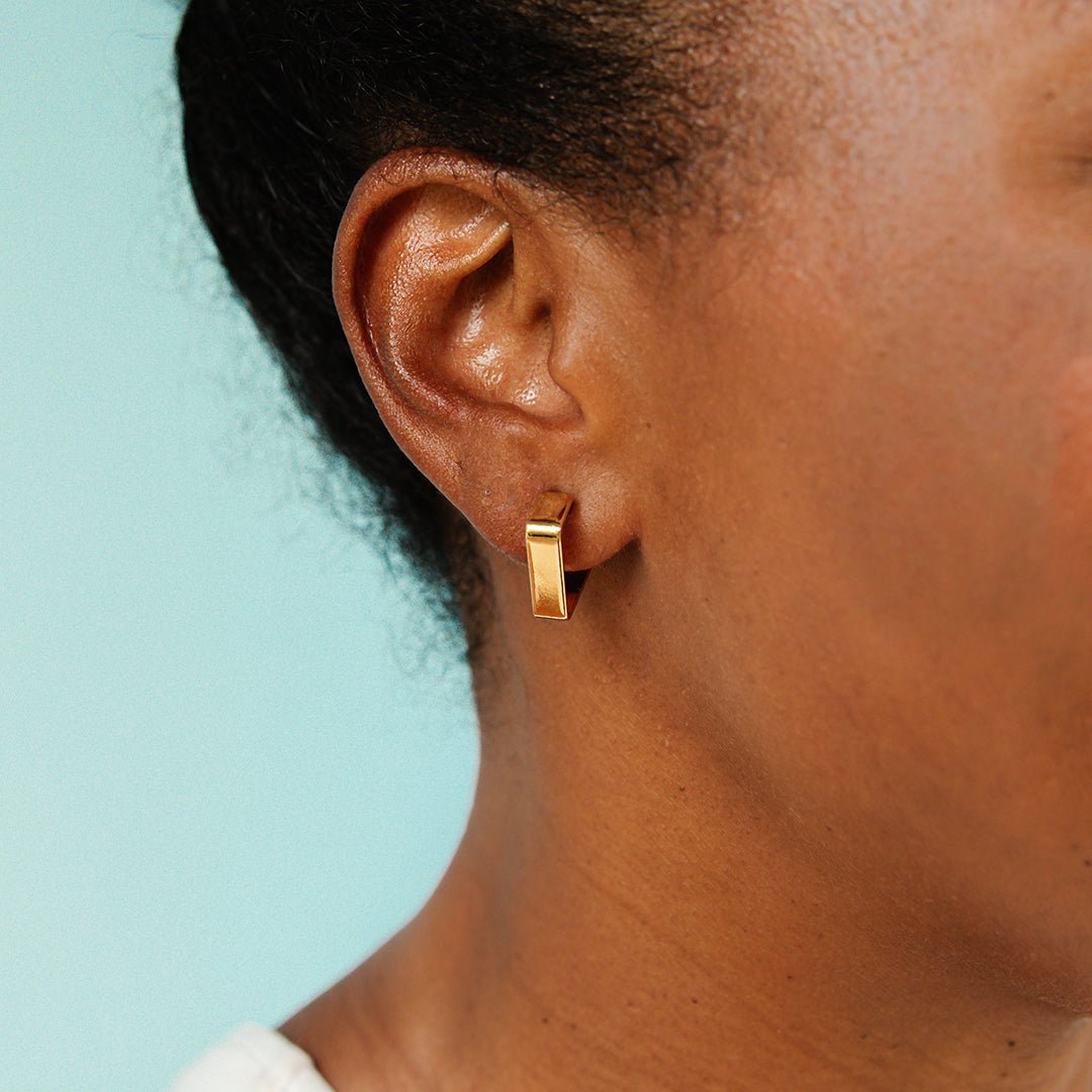 Gold Square Hoop Earrings - Ornamental Things