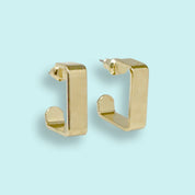 Gold Square Hoop Earrings - Ornamental Things