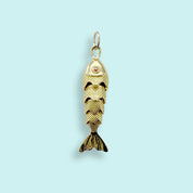 Gold Swimming Fish Charm - Ornamental Things
