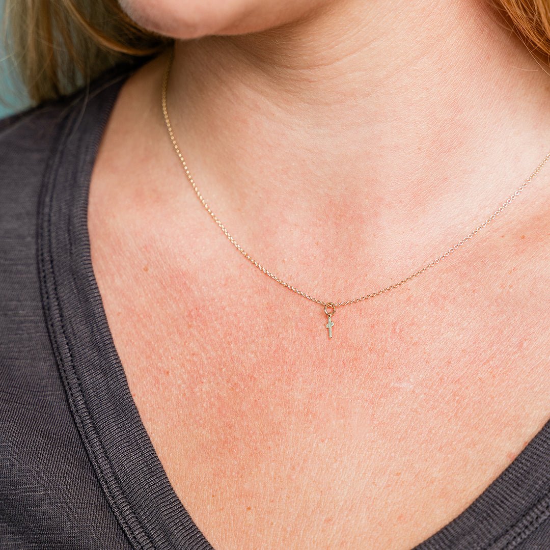 Gold Tiny Cross Necklace - Ornamental Things