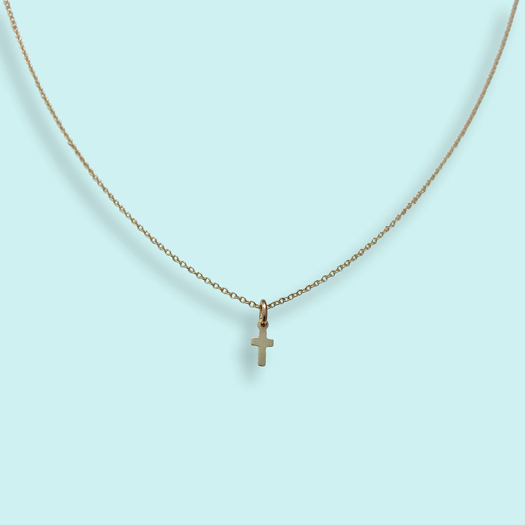 Gold Tiny Cross Necklace - Ornamental Things