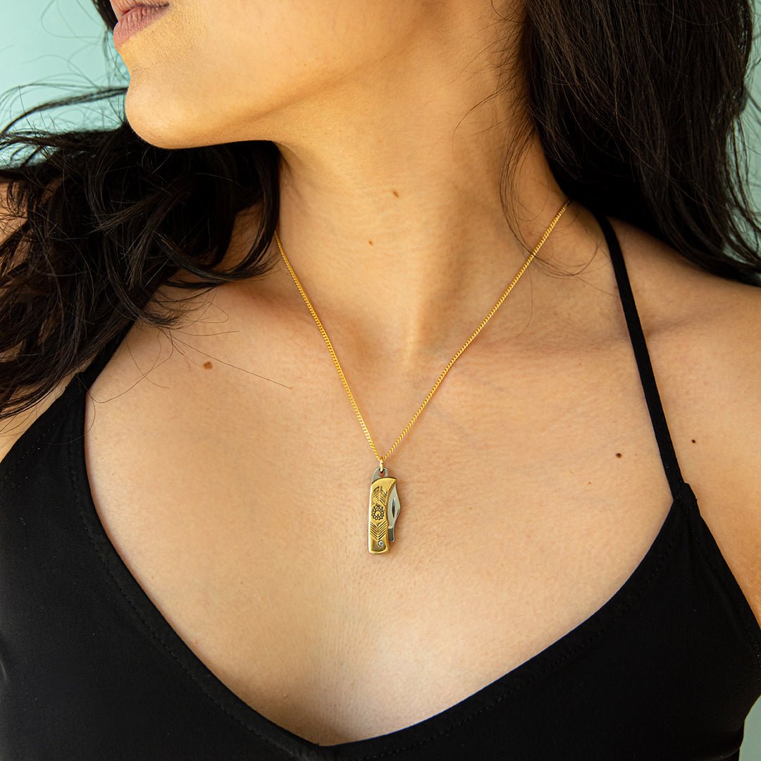 Gold Wildflower Knife Necklace - Ornamental Things