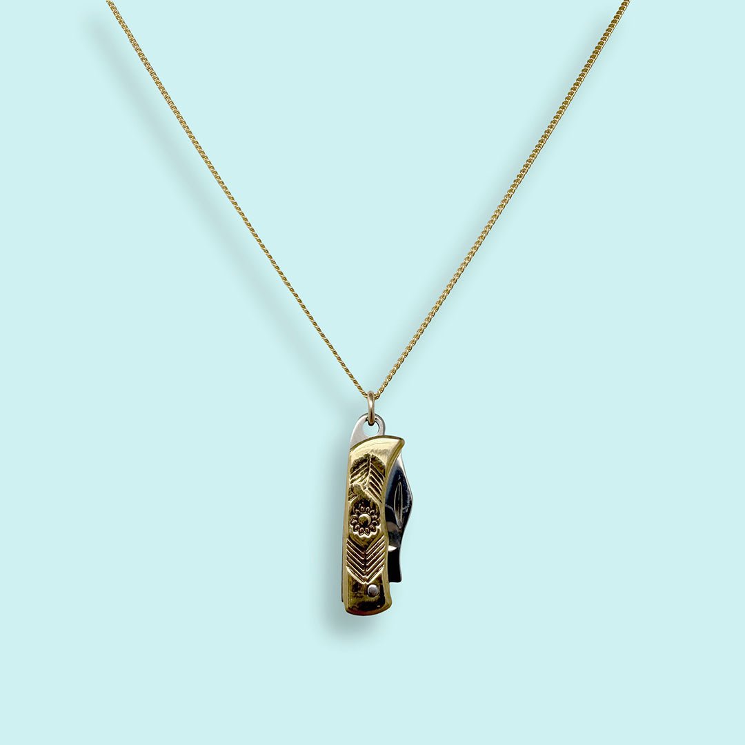 Gold Wildflower Knife Necklace - Ornamental Things