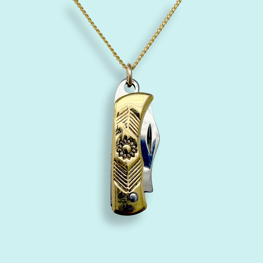 Gold Wildflower Knife Necklace - Ornamental Things