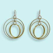 Golden Astrolabe Earrings - Ornamental Things