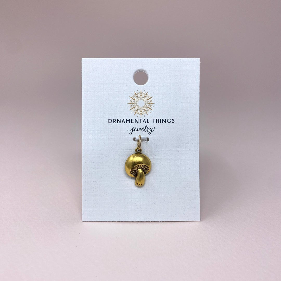 Golden Mushroom Charm - Ornamental Things