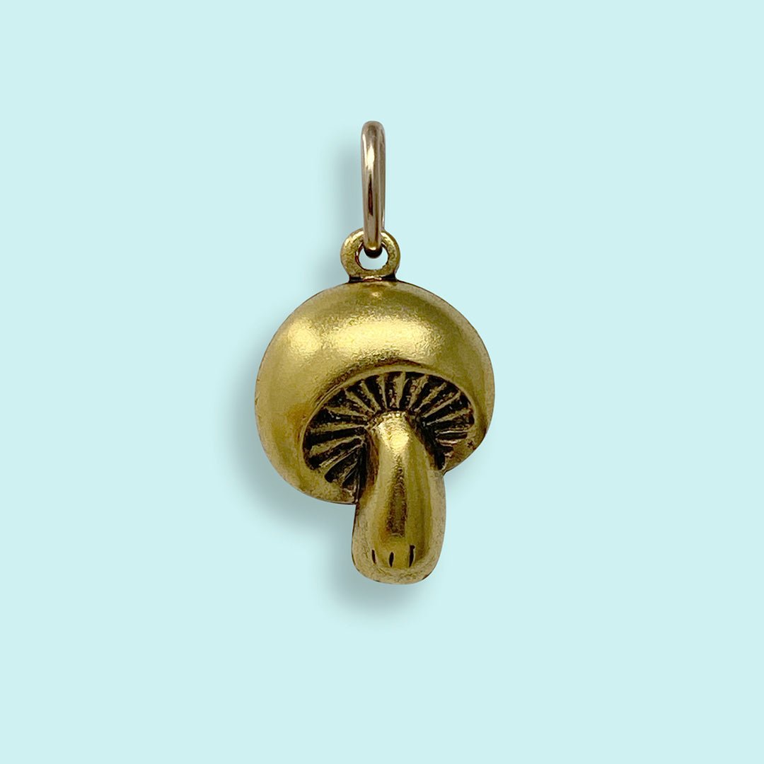 Golden Mushroom Charm - Ornamental Things