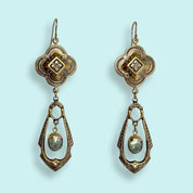 Golden Quatrefoil Labradorite Earrings - Ornamental Things