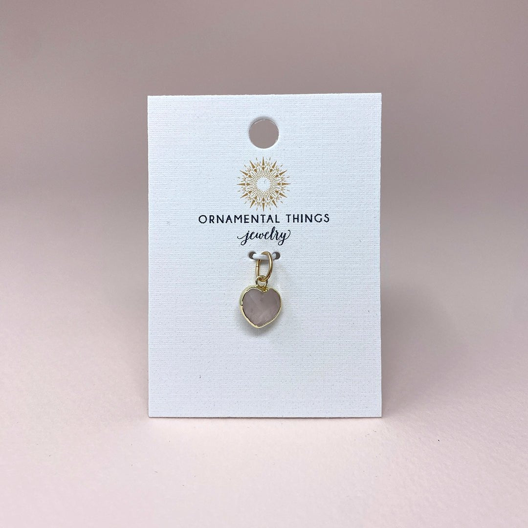 Heart of Stone Pink Rose Quartz Charm - Ornamental Things