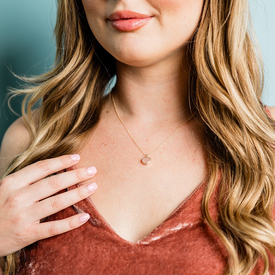 Heart of Stone Pink Rose Quartz Necklace - Ornamental Things