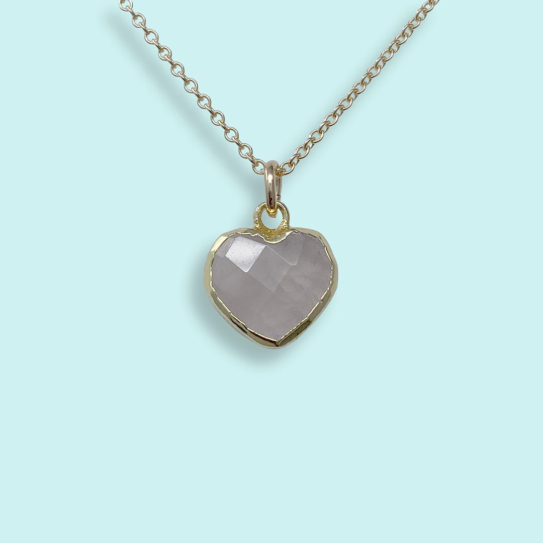 Heart of Stone Pink Rose Quartz Necklace - Ornamental Things