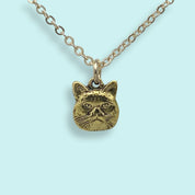 Here Kitty Cat on Gold Chain Necklace - Ornamental Things