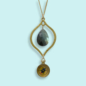 Labradorite and Compass Necklace - Ornamental Things