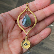 Labradorite and Compass Necklace - Ornamental Things