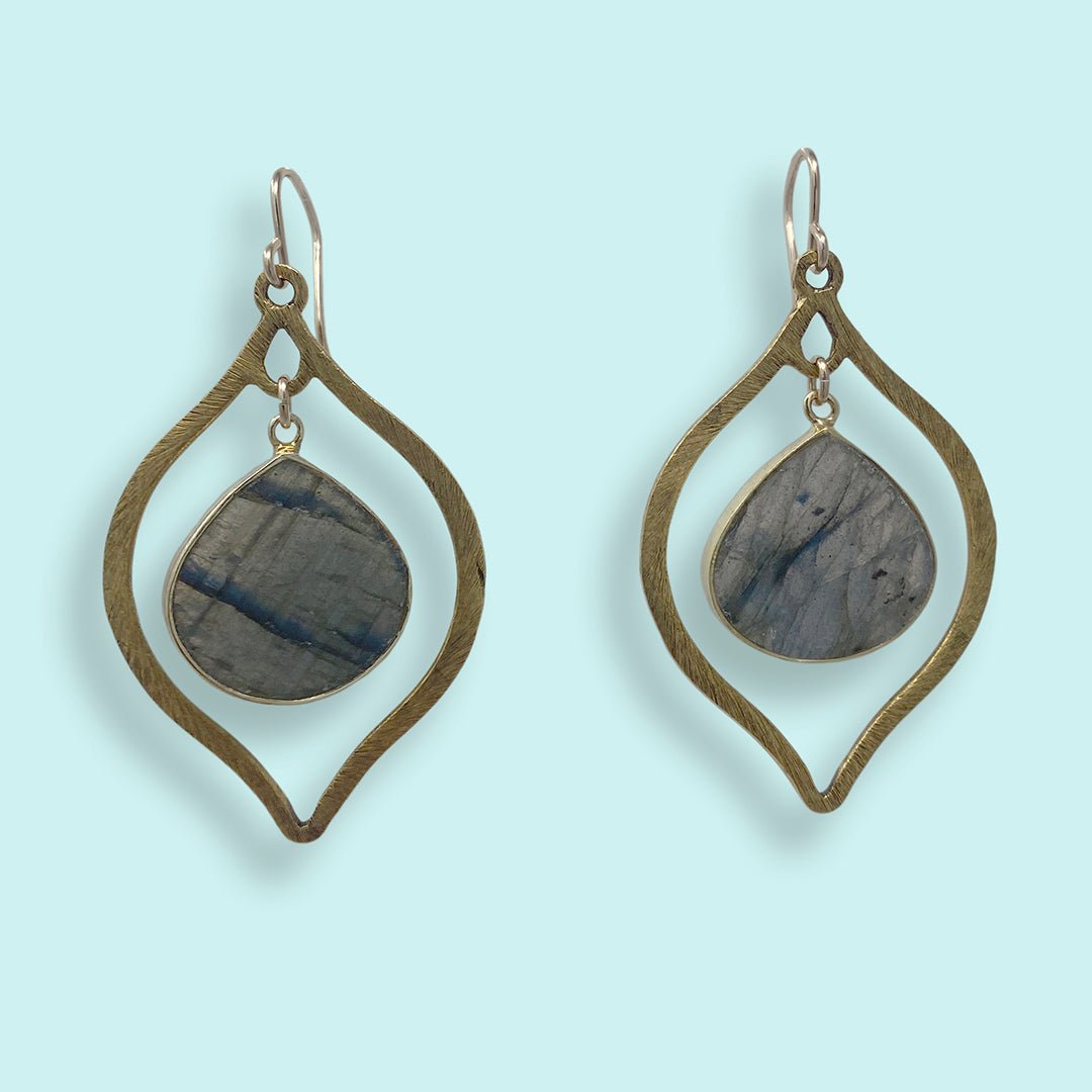 Labradorite Drop Earrings - Ornamental Things