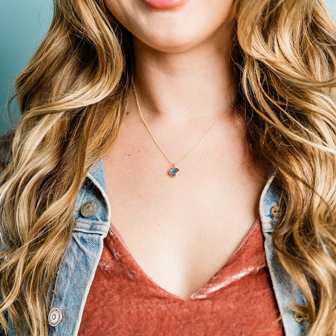 Labradorite Heart of Stone Necklace - Ornamental Things