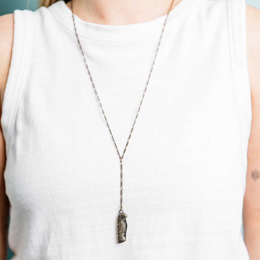 Long Y - drop Bird Knife Necklace - Ornamental Things