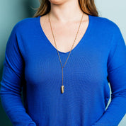 Long Y - drop Gold Knife Necklace - Ornamental Things