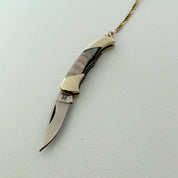 Long Y - drop Shell Handled Knife Necklace - Ornamental Things