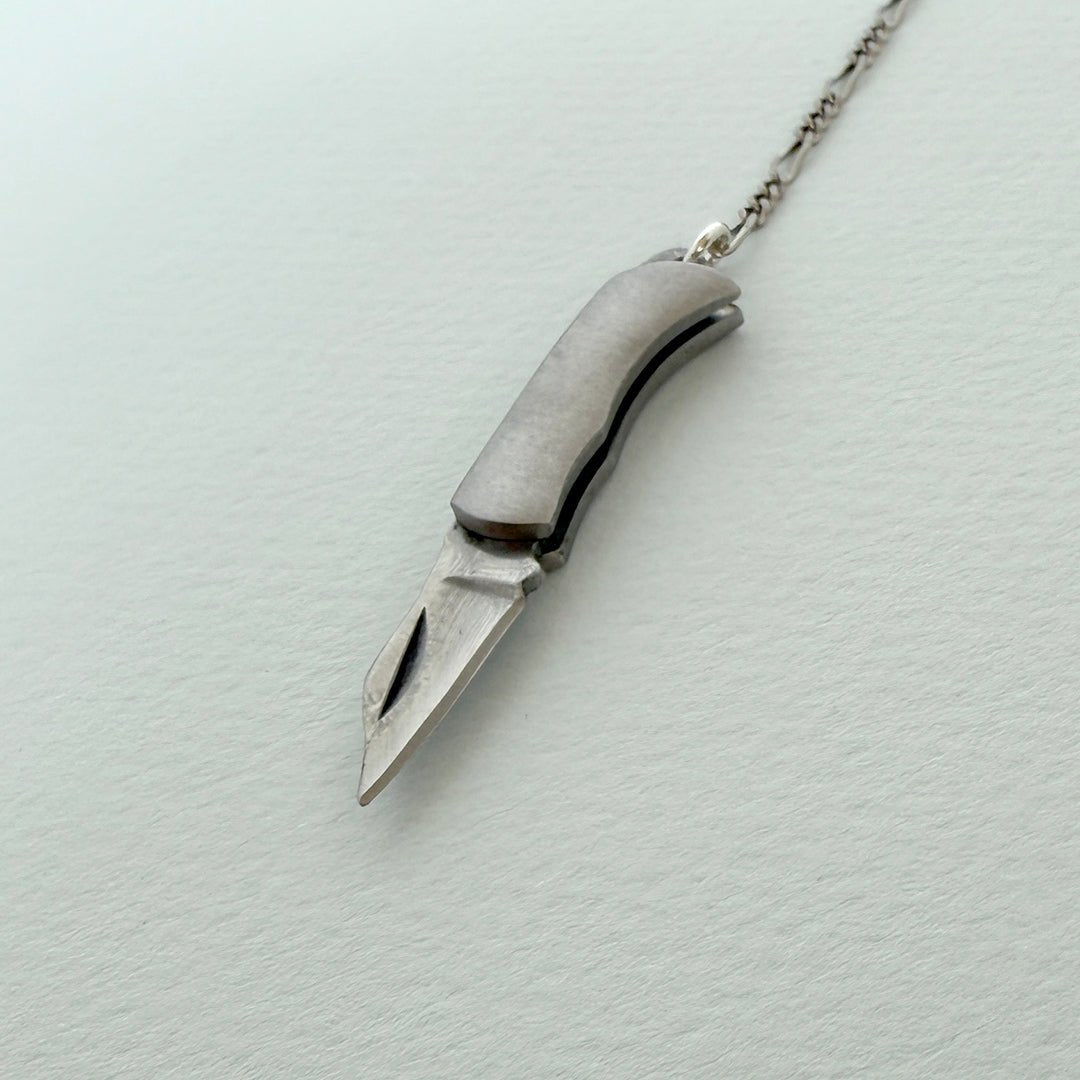Long Y - drop Silver Knife Necklace - Ornamental Things