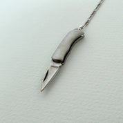 Long Y - drop Silver Knife Necklace - Ornamental Things
