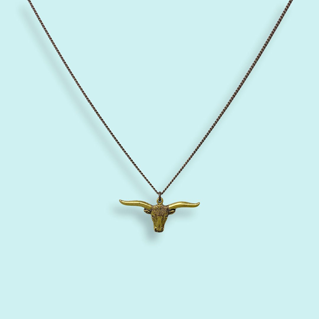 Longhorn on Brass Chain Necklace - Ornamental Things