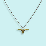 Longhorn on Brass Chain Necklace - Ornamental Things