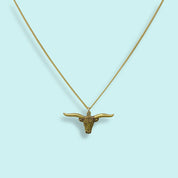 Longhorn on Gold Chain Necklace - Ornamental Things