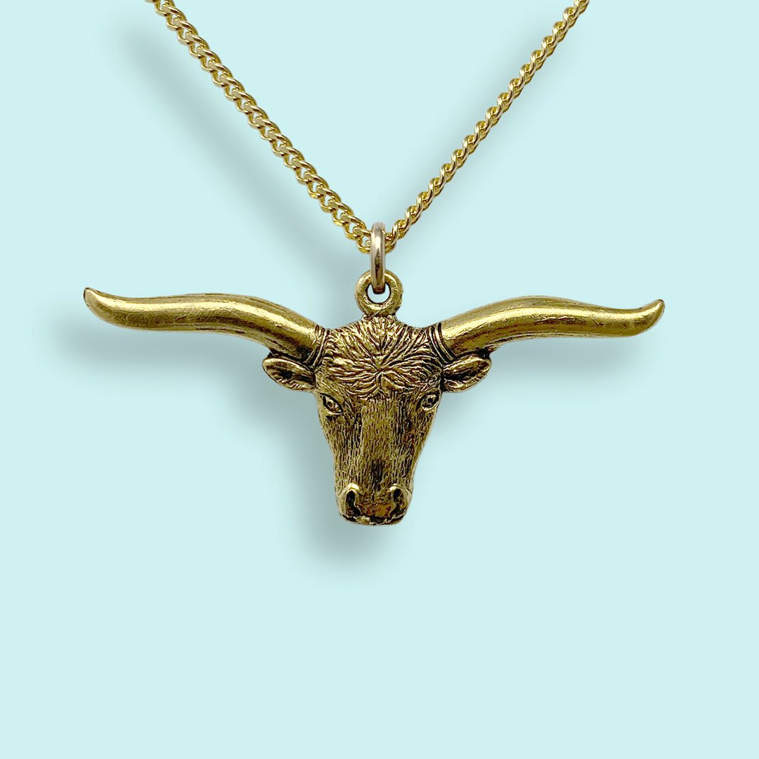 Longhorn on Gold Chain Necklace - Ornamental Things
