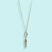 Lucky Catch Gold Fish Necklace - Ornamental Things